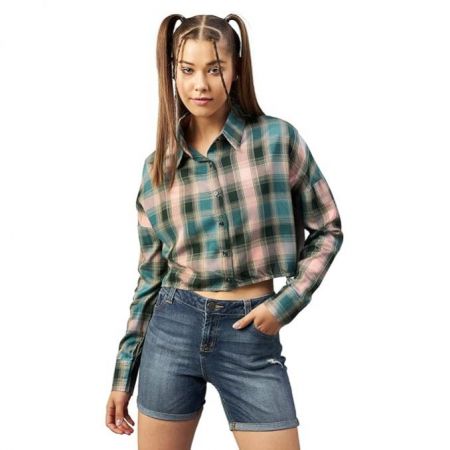 Chimpaaanzee Women Drop Shoulder Crop Shirt