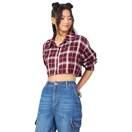 Chimpaaanzee Women Oversized Crop Shirt