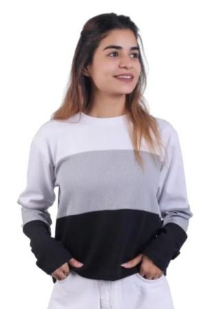 Fitknits Round Neck Full Sleeve Casual Tops for Womens Hosiery Tops for Women
