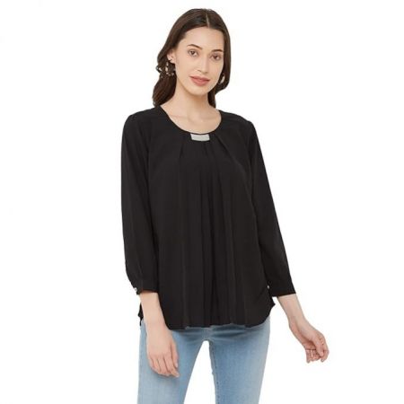 Go 4 it Womens Pleated Top