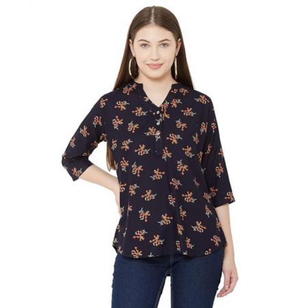 Go 4 it Womens Rayon Floral Printed Top