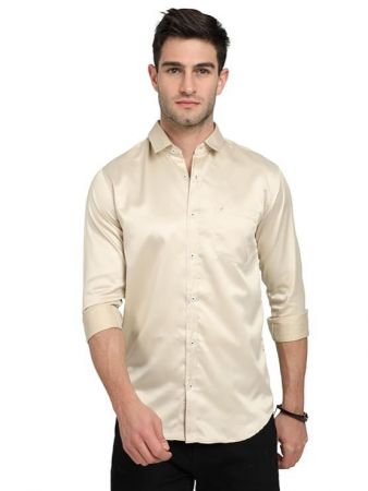Rocket Science Mens Slimfit Long Sleeve Poly Satin Shirt - Casual Comfort with Modern Style 
