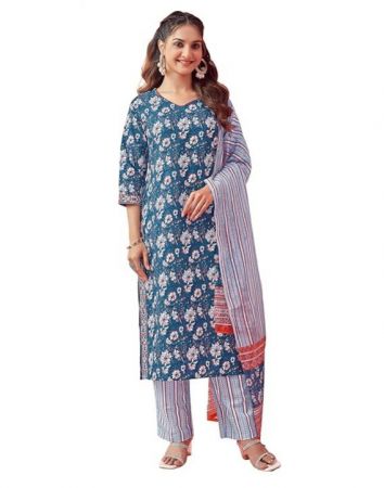 SIRIL Women's Rayon Digital Printed Kurta Pant with Dupatta Set