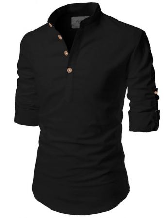 Vida Loca Men Solid Cotton Blend Straight Kurta Shirt for Men and Boys 
