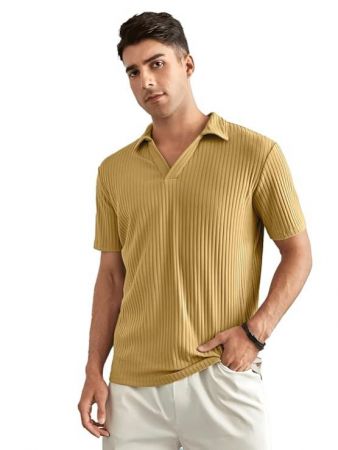 madfrog Mens Regular Fit Polo Neck Half Sleeve Solid Casual T-Shirt Polo T-Shirt for Men